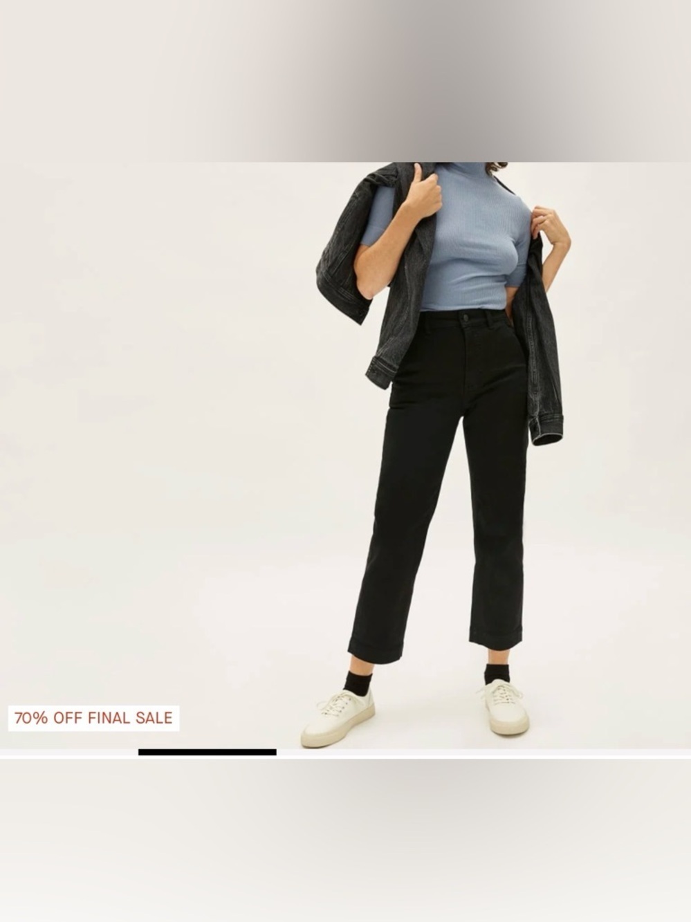 Everlane Cropped Straight Regular Jeans Black Size 6 - Picture 2 of 13